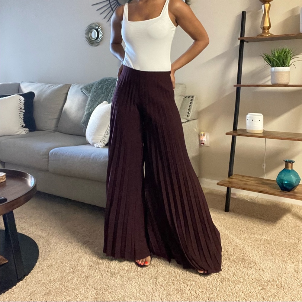 Plum Pleated High Waisted Zara Pant